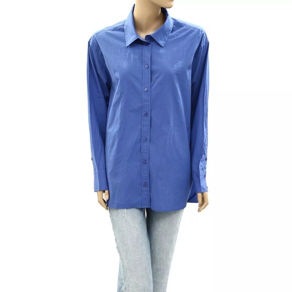 Voyageur By Mersea Brontë Relaxed Button Up Shirt Top Oversized Cotton L - Picture 10 of 10
